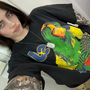HIT ME HARD AND SOFT TOUR CAMO LAYERED LONG SLEEVE TEE