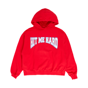 HIT ME HARD AND SOFT RED HOODIE