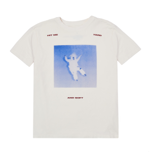 Falling Scatter Text White T-shirt