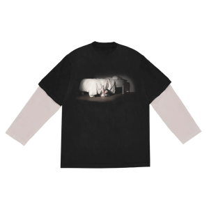 WHEN WE ALL FALL ASLEEP. WHERE DO WE GO? Anniversary Layered LS Tee in Black